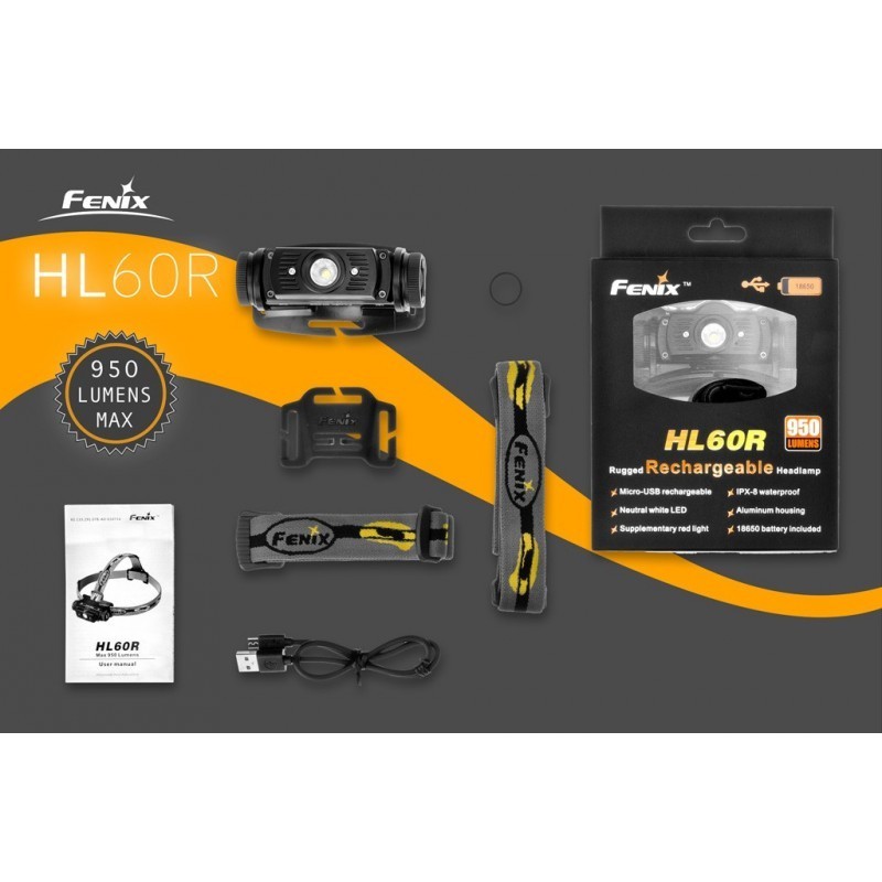 Lampe frontale Fenix HL60R - 950 lumens