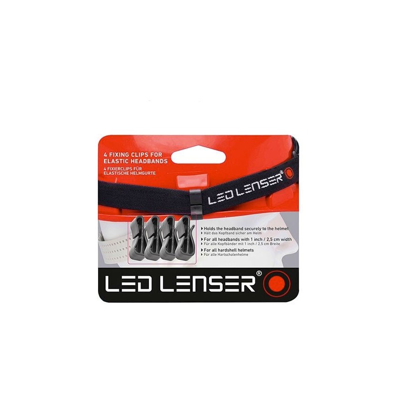 4 clips de fixation sur casque pour lampes frontales Led Lenser