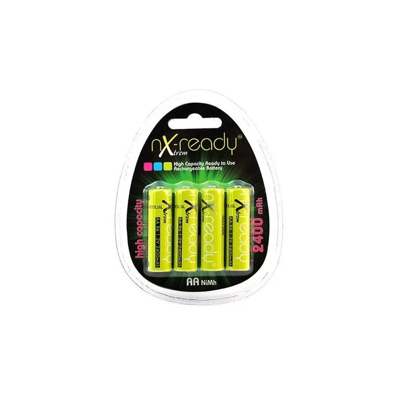 4 accumulateurs Ni-MH AA LR6 Xtrem Ready 2400mAh