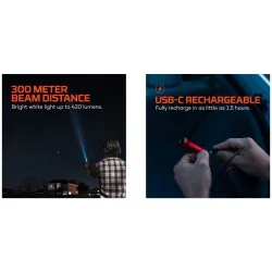 Lampe de poche rechargeable Nebo Luxtreme Nano rouge