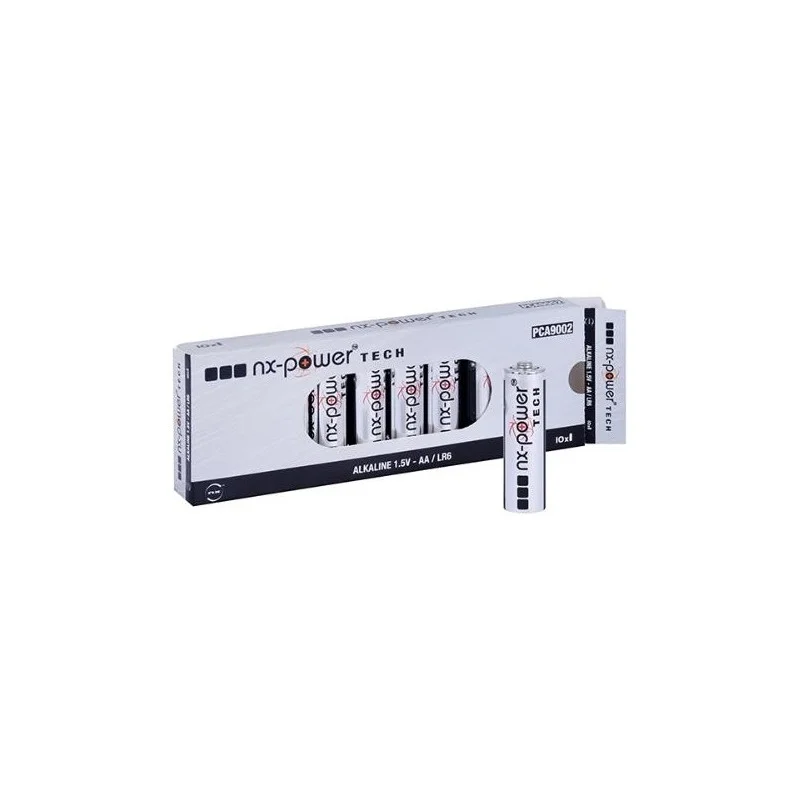 Boîte de 10 piles Alcaline LR6/AA NX-Power Tech 1,5V 3,4Ah