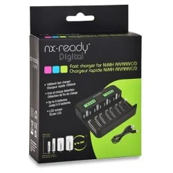 Chargeur piles ultra rapide NX READY pour 8AA / 8AAA / 4C / 4D NiMH/NiCd