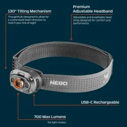 Lampe frontale rechargeable Nebo Mycro 700